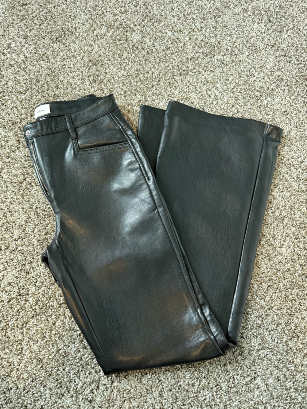 Aritzia Women’s Black Faux Leather Jeans - Sleek Everyday Style